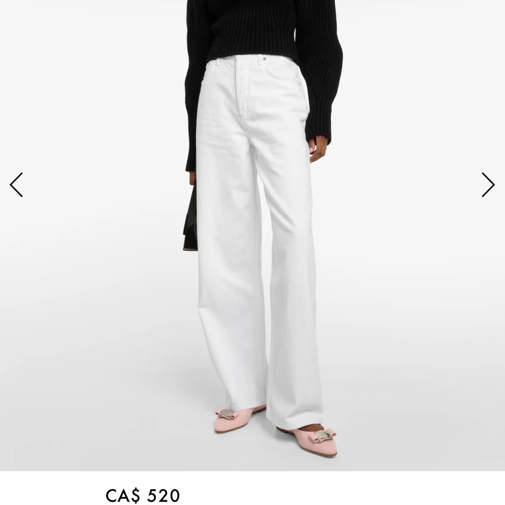Agolde White Wide-Leg Jeans